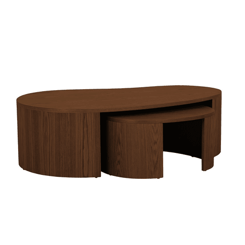 Smoked Ash Oberon Curve Nest of 2 Coffee Tables