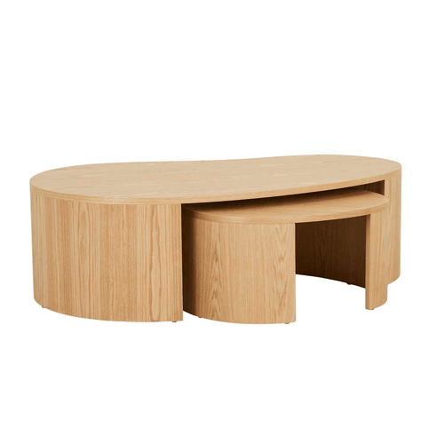 Natural Ash Oberon Curve Nest of 2 Coffee Tables