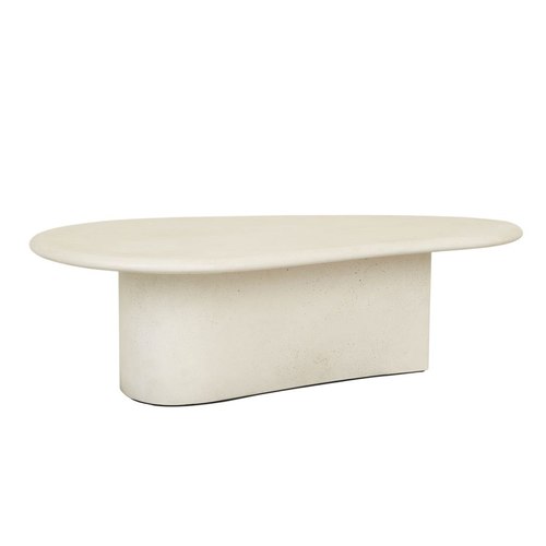 Ivory Pitted Petra Curve Coffee Table