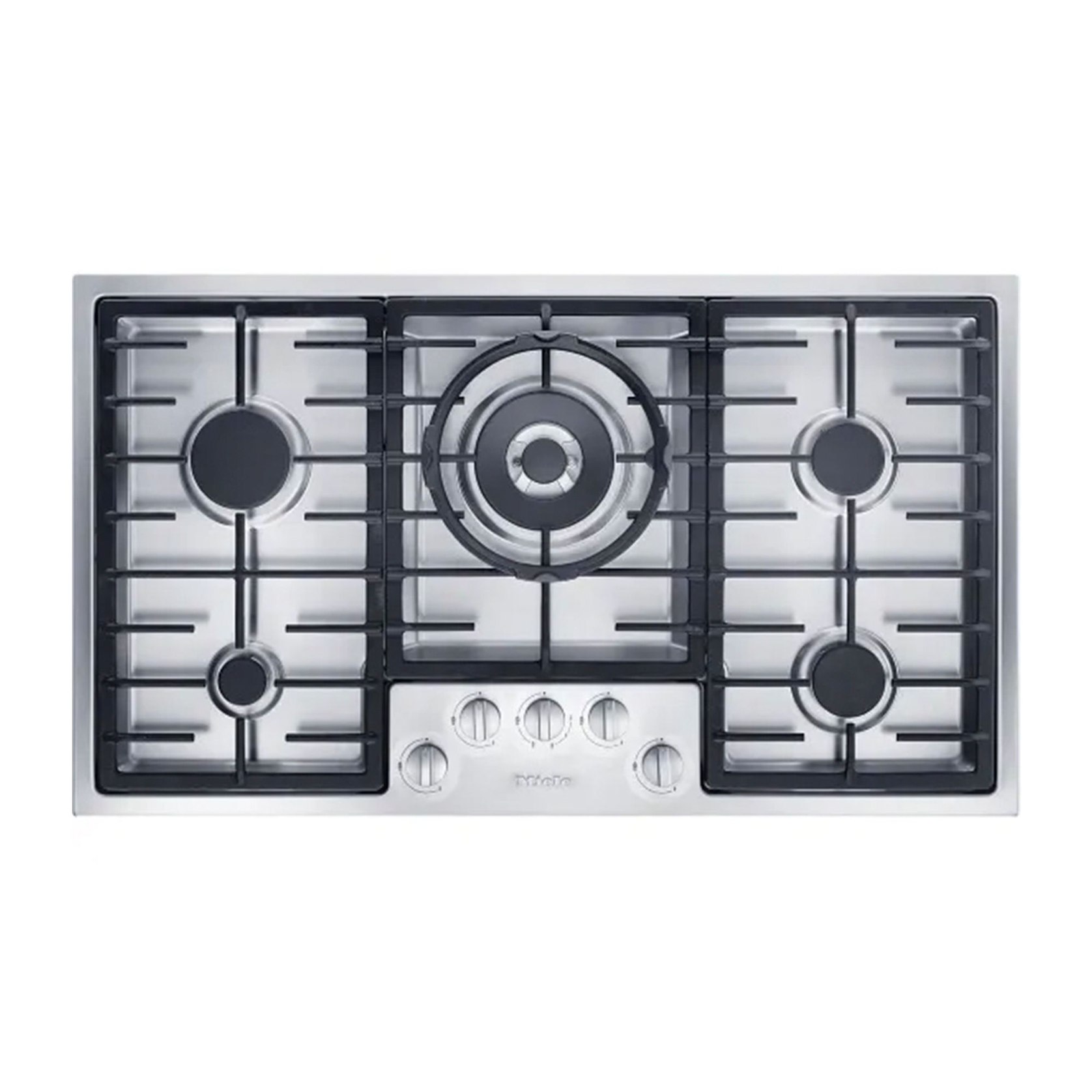 Miele 90cm 5 Burner Dual Wok Burner Gas Cooktop Stainless Steel