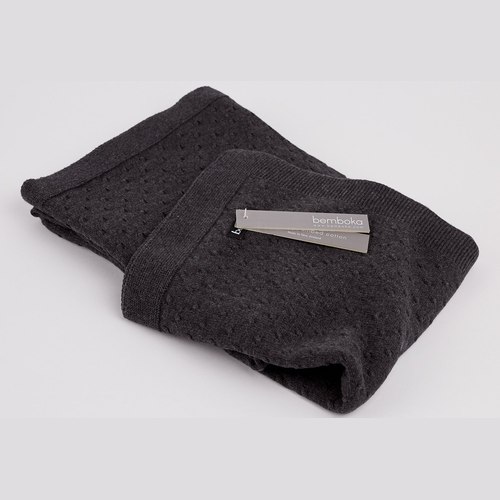 Charcoal Knot Cotton Baby Cot Blankets