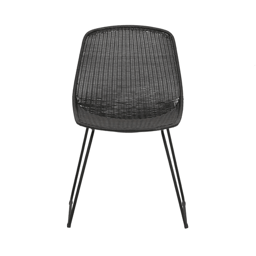 Licorice Granada Scoop Closed Weave Dining Chair