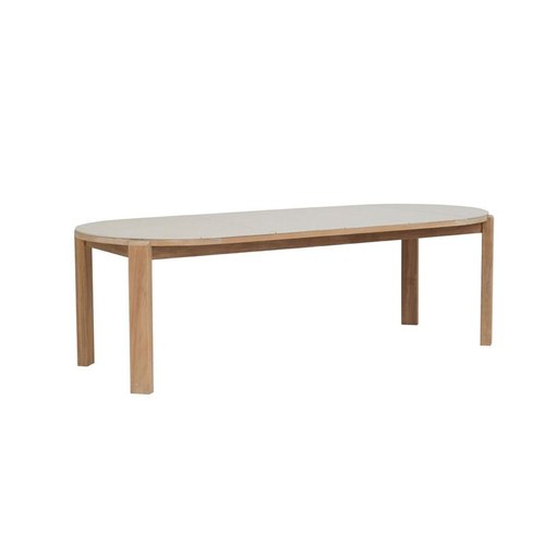 Crema/Natural Cannes Quadra Oval Dining Table