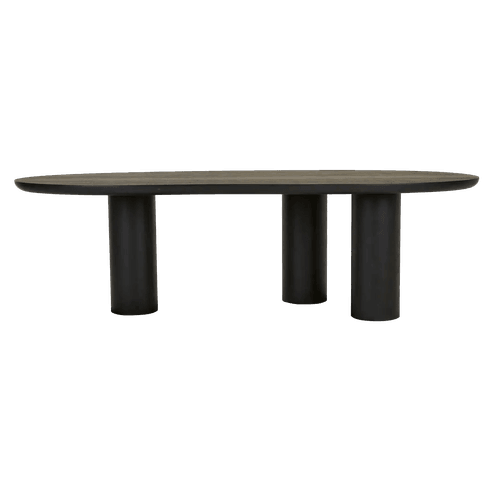 Matte Black Oak Soren Liv | Seb Curve Dining Table (8 Seater)