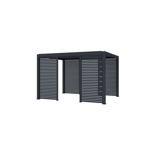 Charcoal Baltic Freestanding Pergola Slatted Privacy Wall