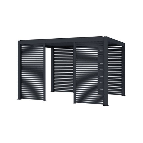 Charcoal Baltic Freestanding Pergola Slatted Privacy Wall