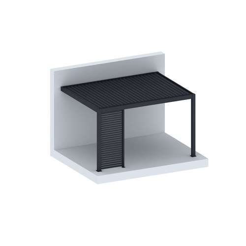 Charcoal Baltic Wall Mounted Pergola Slatted Privacy Wall