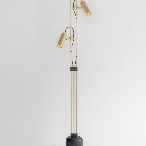 Satin Brass Spot Floor Lamp