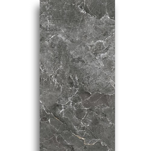 Dark Grey Cracked Stone Polished Porcelain Tile 750x1500