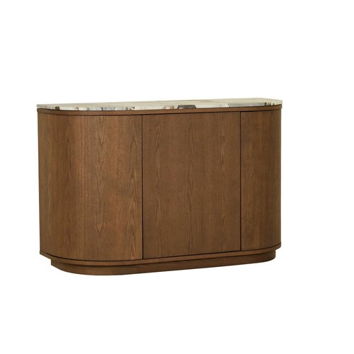 Matt Ocean Marble/Smoked Ash Oberon Crescent Marble Storage Unit