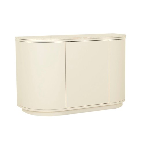 Natural Travertine/Shell Oberon Crescent Marble Storage Unit