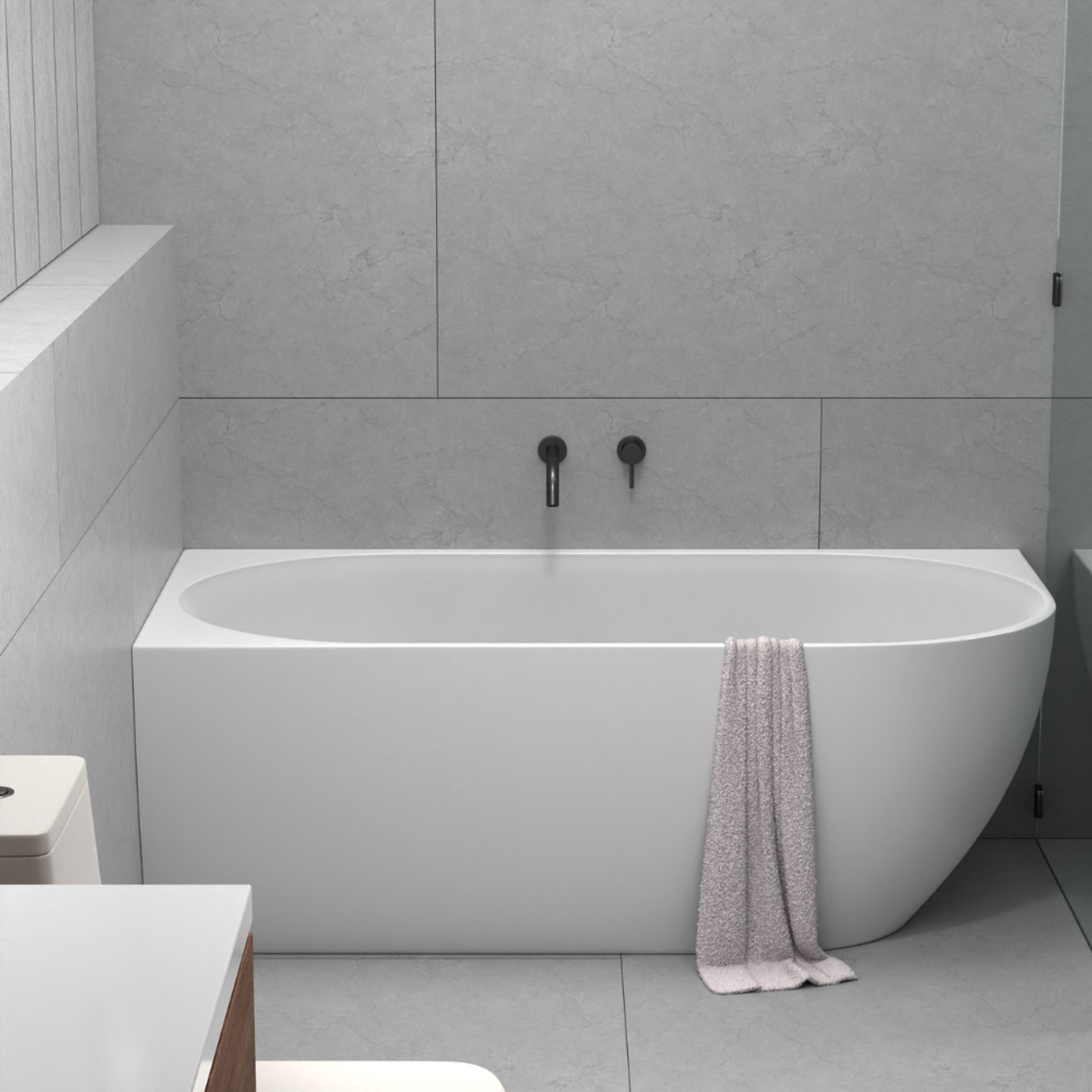 Positano 1400 LH Corner Freestanding Bath ArchiPro AU