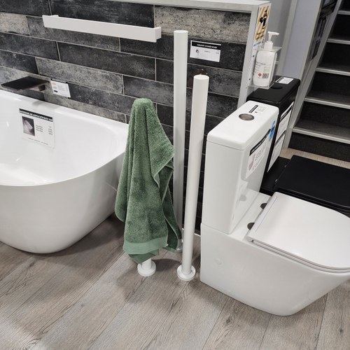 Matte White Code Pure Freestanding Heated Towel Rail 1100mm