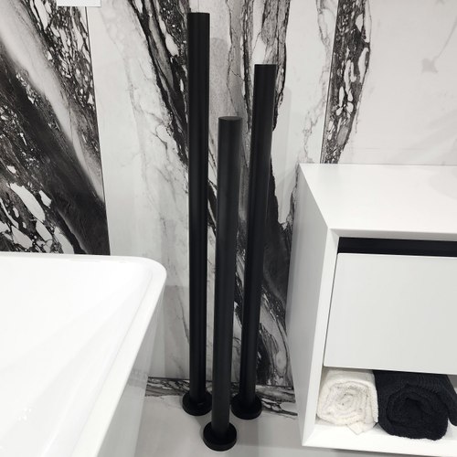 Matte Black Code Pure Freestanding Heated Towel Rail 1100mm