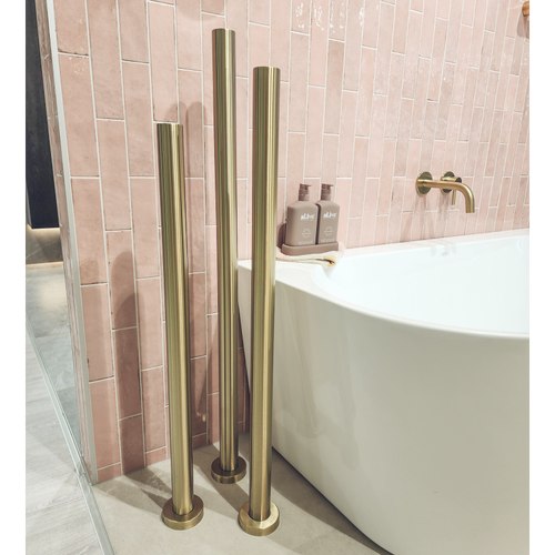 Brushed Brass Code Pure Freestanding Heated Towel Rail 1100mm