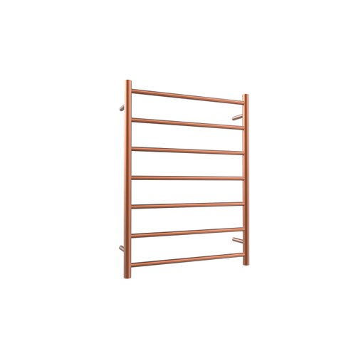 Brushed Copper Evoke 7-Bar Heated Towel Rail - 600mm