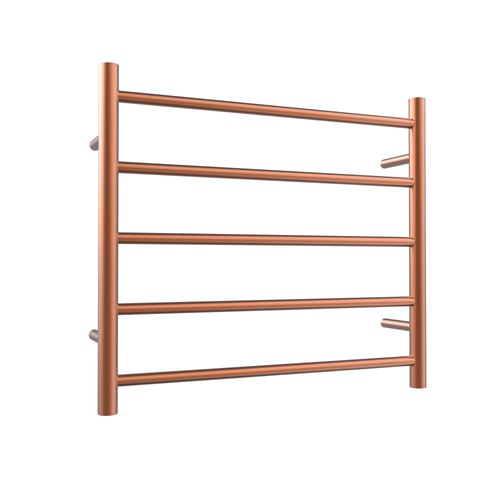 Brushed Copper Evoke 5-Bar Heated Towel Rail - 600mm