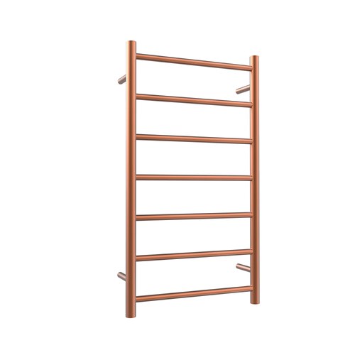 Brushed Copper Evoke 7-Bar Heated Towel Rail - 450mm