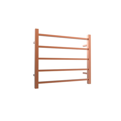 Brushed Copper Quadro 5-Bar Heated Towel Rail - 600mm