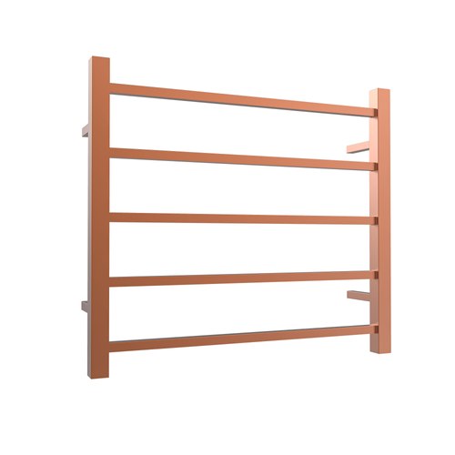 Brushed Copper Quadro 5-Bar Heated Towel Rail - 600mm