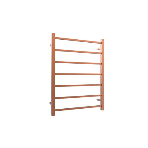 Brushed Copper Quadro 7-Bar Heated Towel Rail - 600mm