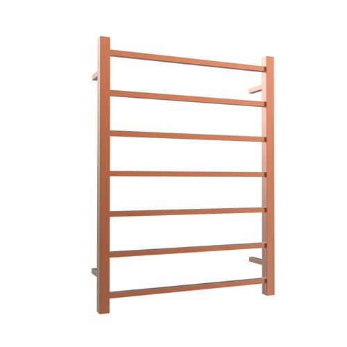 Brushed Copper Quadro 7-Bar Heated Towel Rail - 600mm