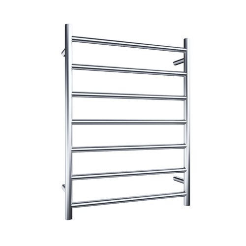 Brushed Nickel Evoke 7-Bar Heated Towel Rail - 600mm