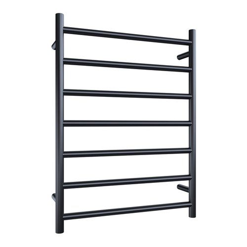 Black Evoke 7-Bar Heated Towel Rail - 600mm