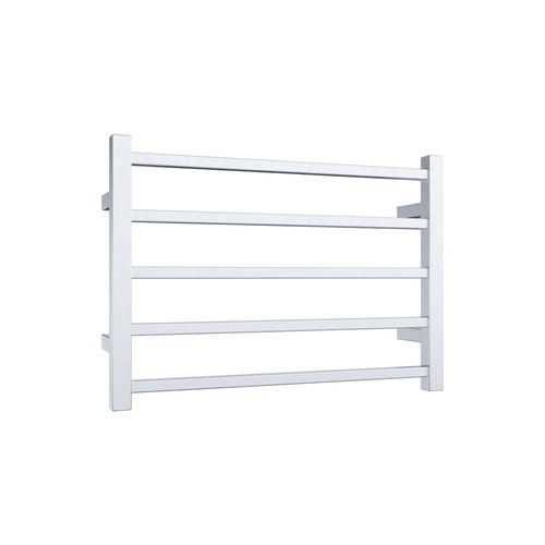 Brushed Nickel Quadro 5-Bar Heated Towel Rail - 600mm