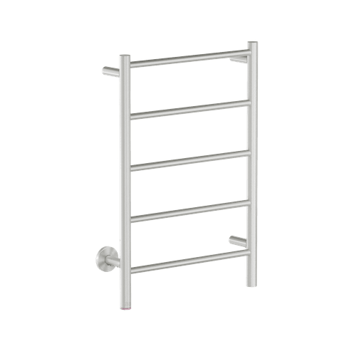 Brushed Nickel NATURAL 5 Bar 500mm Straight Heated Towel Rail with PTSelect Switch