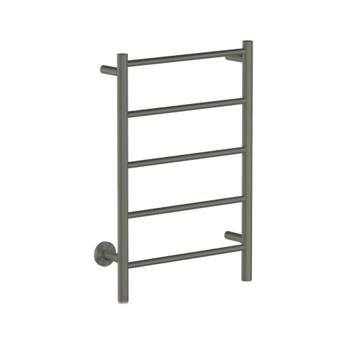 Gun metal NATURAL 5 Bar 500mm Straight Heated Towel Rail with PTSelect Switch