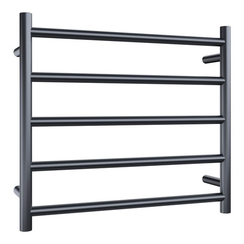 Black Evoke 5-Bar Heated Towel Rail - 600mm