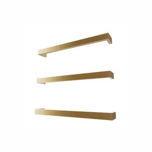 Brushed Brass Largo Square Heated Towel Rail - 632mm