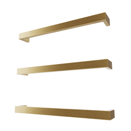 Brushed Brass Largo Square Heated Towel Rail - 632mm