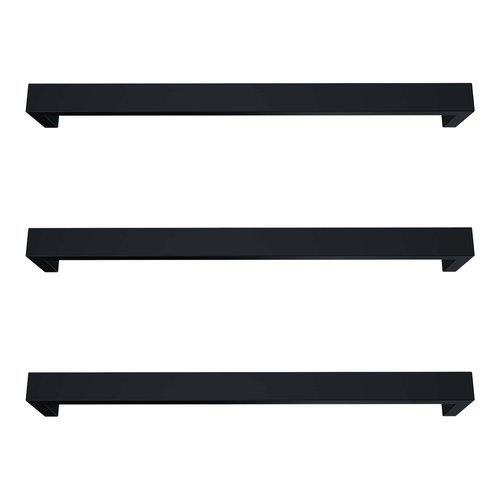 Black Largo Square Heated Towel Rail - 632mm