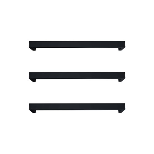 Black Largo Square Heated Towel Rail - 432mm