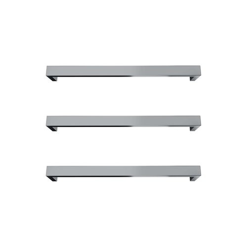 Brushed Nickel Largo Square Heated Towel Rail - 432mm