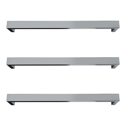 Brushed Nickel Largo Square Heated Towel Rail - 432mm