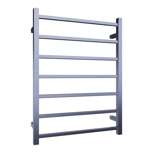 Gunmetal Quadro 7-Bar Heated Towel Rail - 600mm