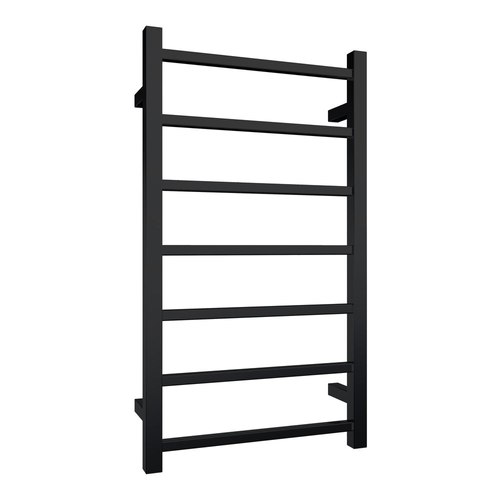 Black Quadro 7-Bar Heated Towel Rail - 450mm