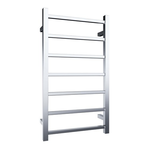 Brushed Nickel Quadro 7-Bar Heated Towel Rail - 600mm