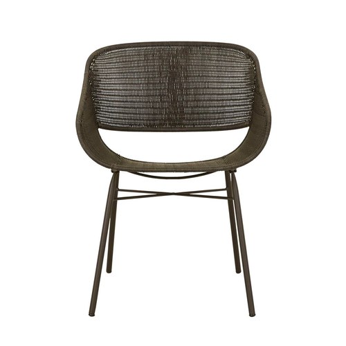 Espresso Cabana Curve Dining Armchair