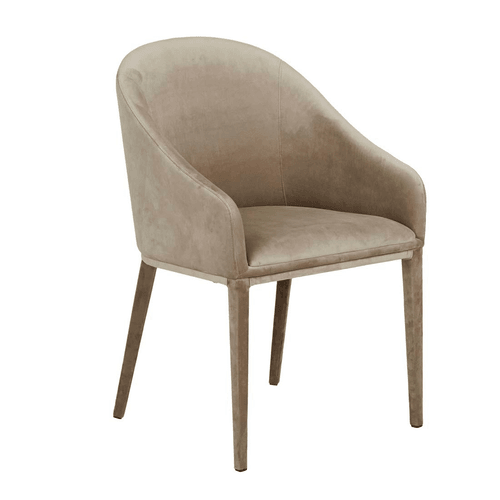Beige Velvet Gemma Dining Armchair