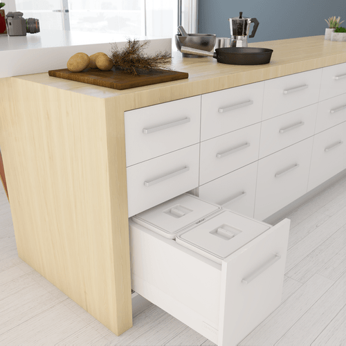 White Tanova Kitchen Bin Frame & Buckets