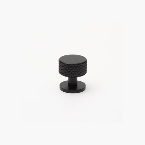Black Solid Brass Knurled Kitchen Drawer Knobs