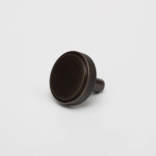 Antique Brass Round Knurled Solid Brass Drawer Knobs