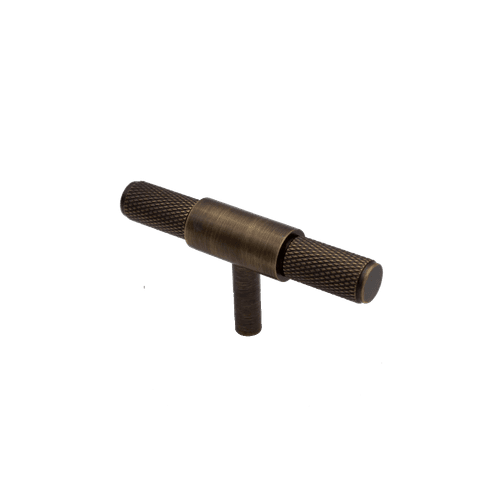 Antique Brass Kitchen Knurled handles solid Brass /aged antique brass Tallow Beach