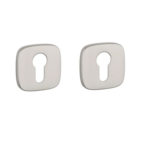Matt Satin Brushed Nickel AS APRILE Euro Escutcheons QR Slim 7mm