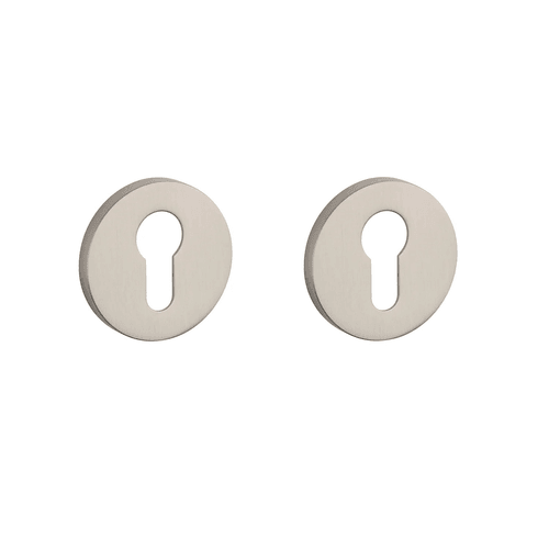 Matt Satin Brushed Nickel AT APRILE Euro Escutcheons R SLIM 7MM