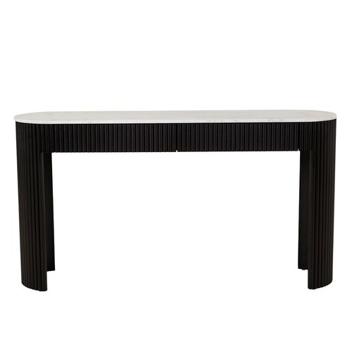 Matt White Marble/Matt Black Benjamin Ripple Grand Marble Console